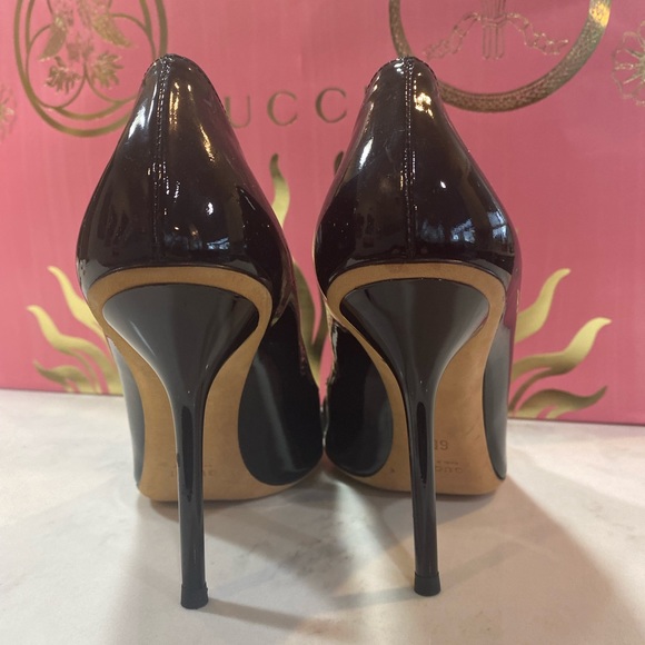 Gucci Black Patent Horsebit Heels Shoes Sz 6 - Picture 5 of 6
